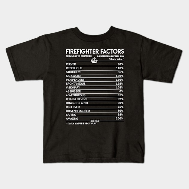 Firefighter T Shirt - Firefighter Factors Daily Gift Item Tee Kids T-Shirt by Jolly358